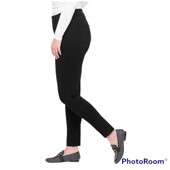 BLACK PONTE BUTTON FRONT SKINNY LEG - Picture 7 of 10